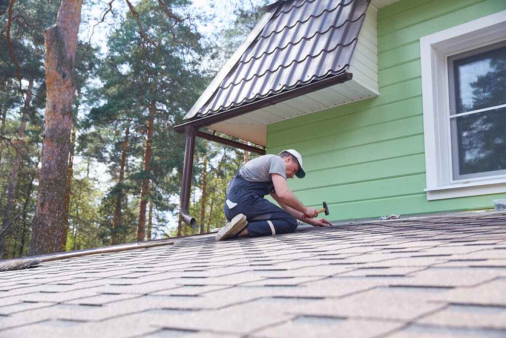 a home with composite shingles roofing
